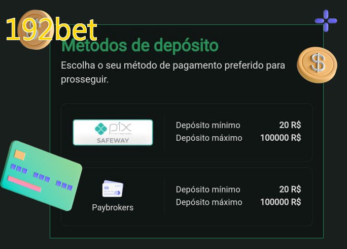 O cassino 192betbet oferece uma grande variedade de métodos de pagamento
